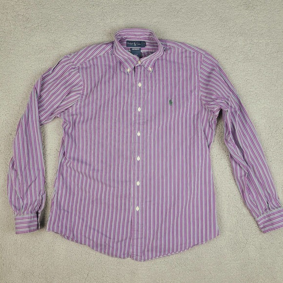 Ralph Lauren Other - Ralph‎ Lauren Shirt Mens Large Purple Custom Fit Long Sleeve Striped Button Down